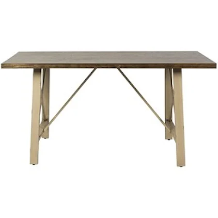 Rectangular Leg Table with X Base End Panels